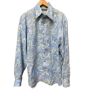 Ermenegildo Zegna Men's Linen Casual Shirt M Long Sleeve Paisley